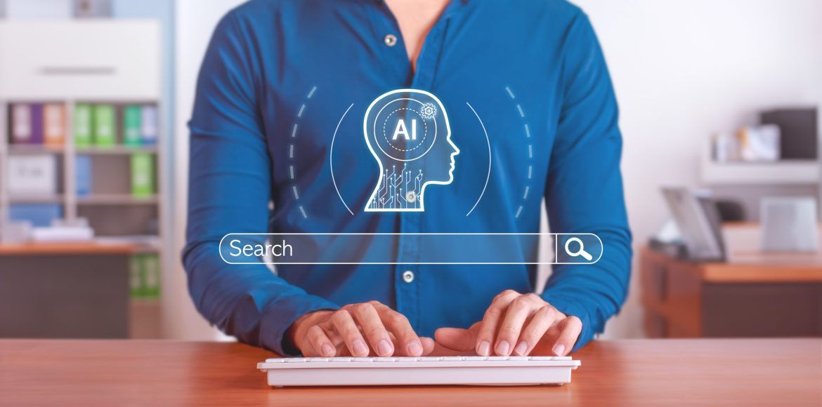 Search engine with AI to improve and optimize data search. AI-enabled search engine and chat bar.